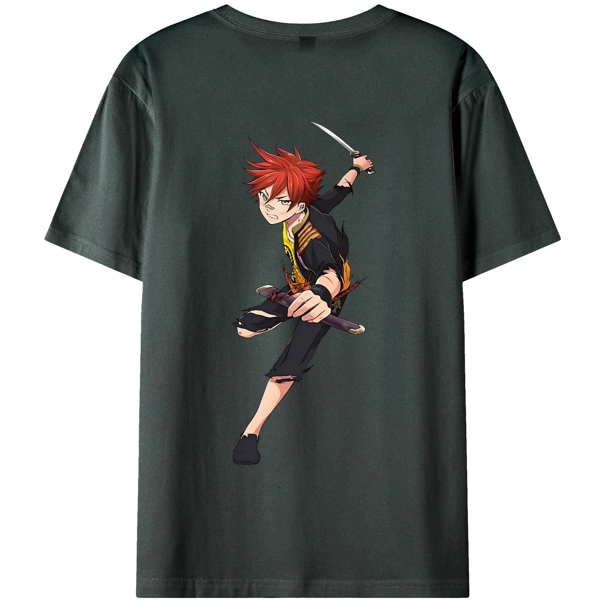 （画像用） 刀剣乱舞 Touken Ranbu 綿100％ メンズ半袖Tシャツ（バックプリント） 通気性